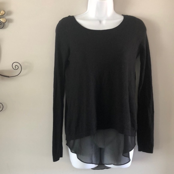 Express Cropped Scooped Neck Lightweight Sweater M Tunic Top Shear Panel Back - Picture 2 of 13